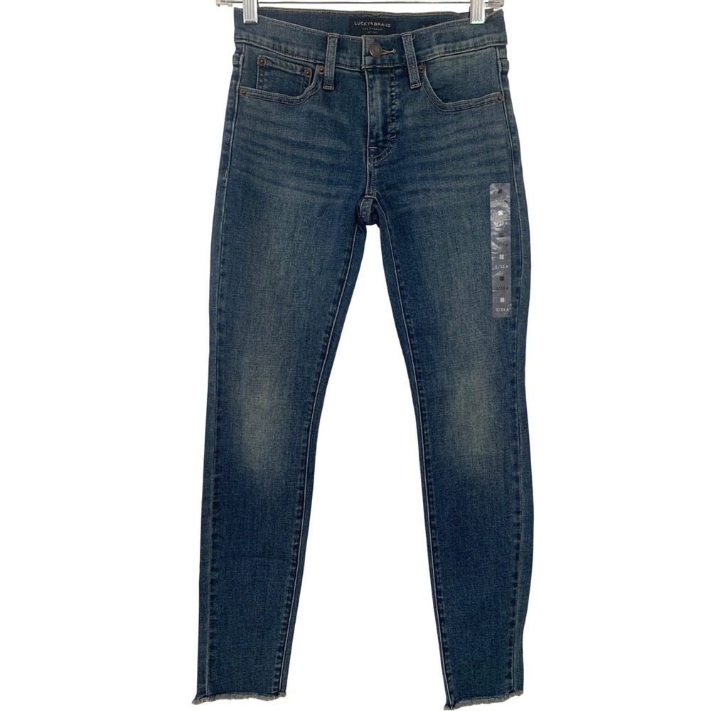 Lucky Brand Ava Mid Rise Skinny Ankle Jeans Blue Medium Wash 0/25A 7WD11453